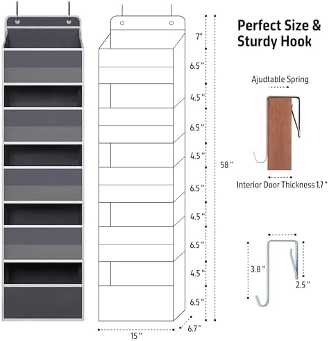 TYMENSH Gray Over Door Organizer - Image 3