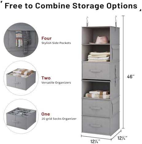 6-Shelf Hanging Closet Organizer - Image 3