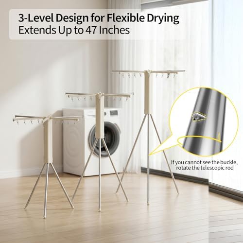 BIREN Foldable Clothes Drying Rack Tripod Clothes Rack - Image 4