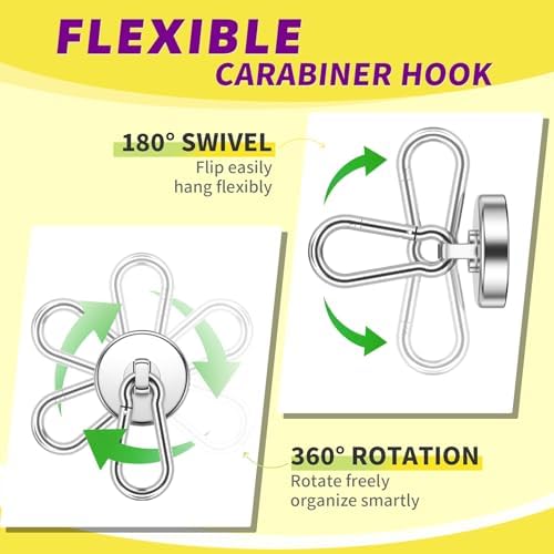 Heavy Duty Magnetic Hooks Silver, 110 lbs Magnets Hook, 10 Pack - Image 5
