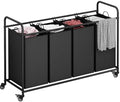 4 Section Laundry Hamper, 180L Laundry Sorter by LINZINAR