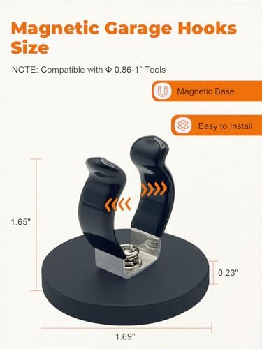 Universal Magnetic Garage Hooks, Magnet Base - Image 3
