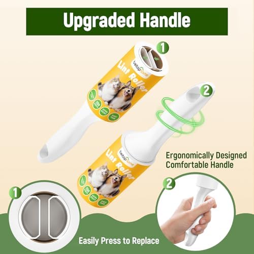 Extra Sticky Lint Roller for Pet Hair, 500 Sheets, 2 Handles - Image 3