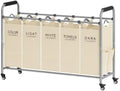Tajsoon Laundry Sorter 5 Section, Clothes Hamper by Tajsoon