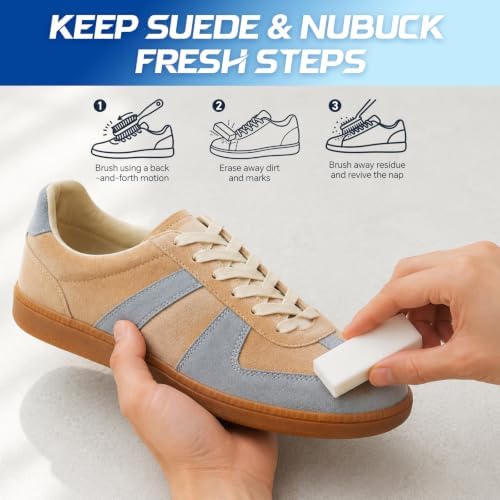 Suede & Nubuck Shoe Cleaner Kit, 2-in-1 Suede Brush & Eraser - Image 6