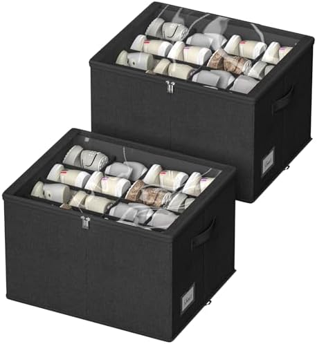 Shoe Organizer for Closet, 2 Pack Foldable Shoe Storage Box by DYWMM