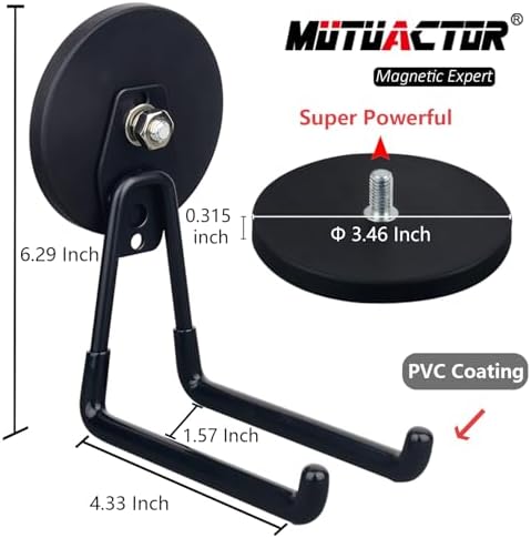 MUTUACTOR Super Strong Magnetic Hooks, Heavy Duty Magnetic Garage Hooks - Image 4