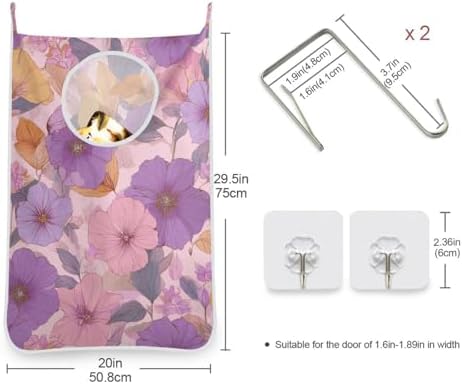 Hanging Laundry Hamper Bag Over the Door Laundry Hamper Wall Hamper Large Dirty - Image 3