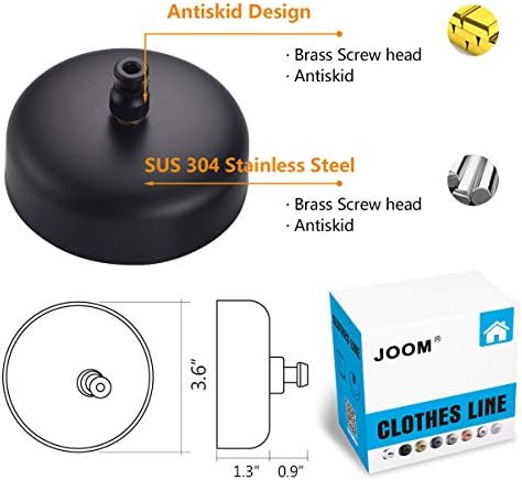 JOOM Retractable Clothesline, 9.2 FT Wall-Mounted Laundry Drying Line - Image 3