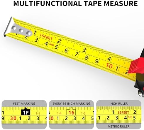 Tape Measure 16FT, Self-Locking, Imperial Metric Scale, High Precision - Image 5