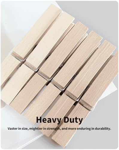 Large Clothes Pins Wooden Clothespins, 4 Inch 48 Pack Heavy Duty Outdoor Pegs - Image 7