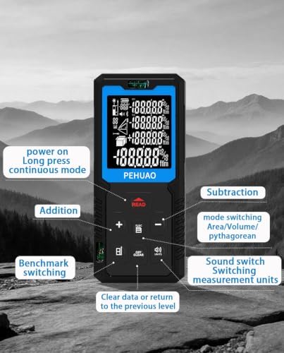 Laser Measuring Tool, 165Ft Digital Laser Measurement 6.5Ft Measuring Tape - Image 4