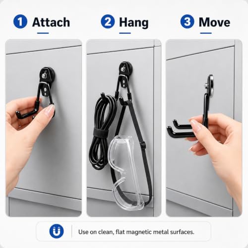 4 Pack Magnetic Hooks, Strong Magnetic Hooks Heavy Duty - Image 4