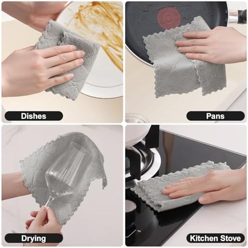 Homaxy Super Soft 12 Pack Coral Velvet Dish Cloths - Image 5