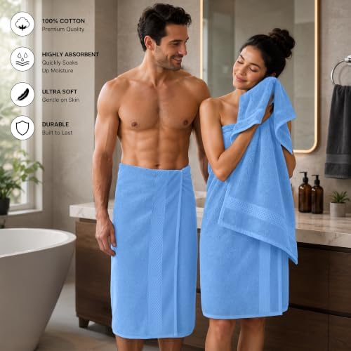 DAN RIVER 600 GSM Cotton Large Bath Towels Set of 4, 27 x 54 Inches - Image 3