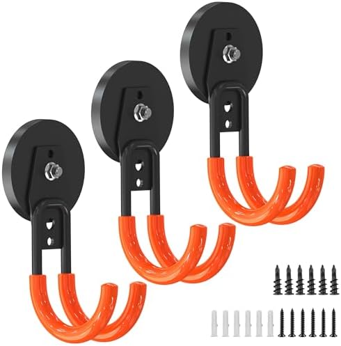 3 PCS Magnetic Garage Storage Hooks, Strong Magnetic Hooks Heavy Duty, Large by Laowu