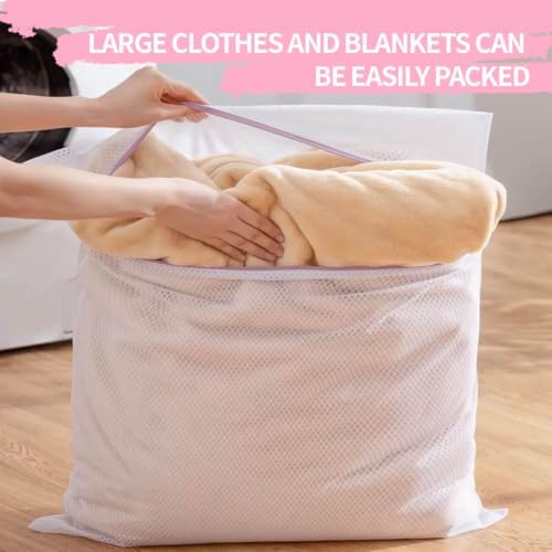 Extra Large Mesh Laundry Bags Washing Bag 2Pack Delicates Bag and Zipper - Image 5