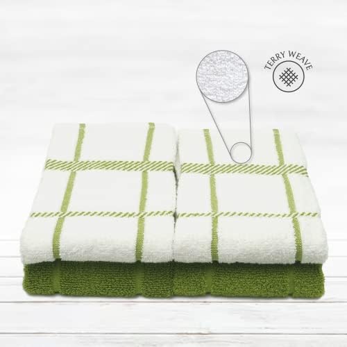 100% Cotton Terry Dish Towels, 4 pack16 x26 Inches, Super Soft and Absorbent - Image 3