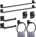 KLJKPA 8-Piece Black Bathroom Hardware Set, 24 inch Towel Bar by KLJKPA