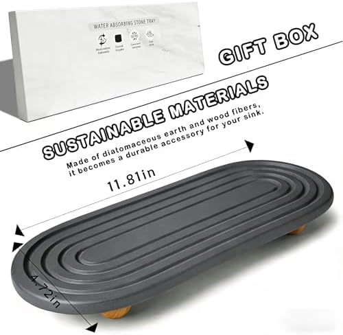 Instant Dry Sink Tray, Anti-Slip Stone Sink Caddy, Durable Kitchen Sink - Image 3