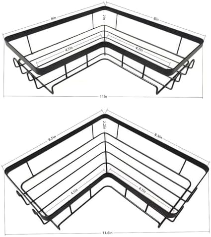 Shower Caddy 2 Pack, No Drilling Adhesive Bathroom Organizer Shelf Rack - Image 4