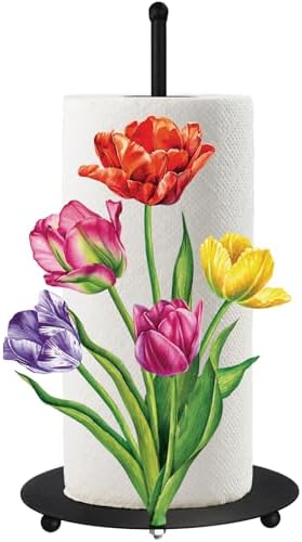 MorningRo Flower Paper Towel Holder Countertop Tulip Kitchen Decor and by MorningRo