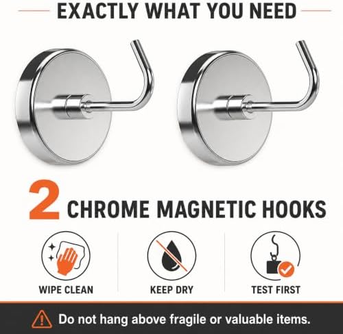 PRIMADA Extra Strong Magnetic Hooks – Heavy Duty Neodymium Magnet Hooks - Image 7