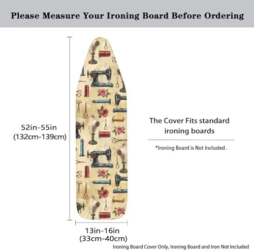 Vintage Sewing Machine Ironing Board Cover Stain Resistant Aesthetic Flower - Image 3