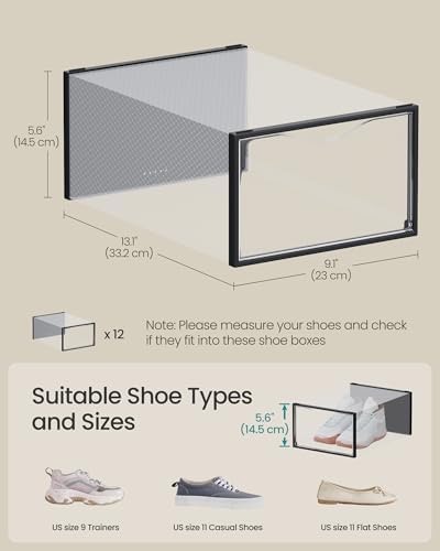 SONGMICS Shoe Boxes, Stackable Sneaker Containers - Image 2