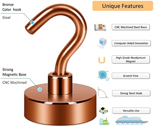 Neosmuk Magnetic Hooks for Cruise Cabins, 40lb Heavy Duty, 6 Pack - Image 2