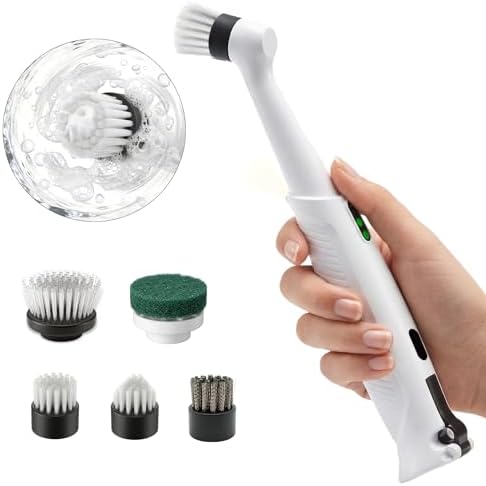 Electric Grout Cleaner, Electric Spin Scrubber, 5 Magnetic Heads by Dyfilmo