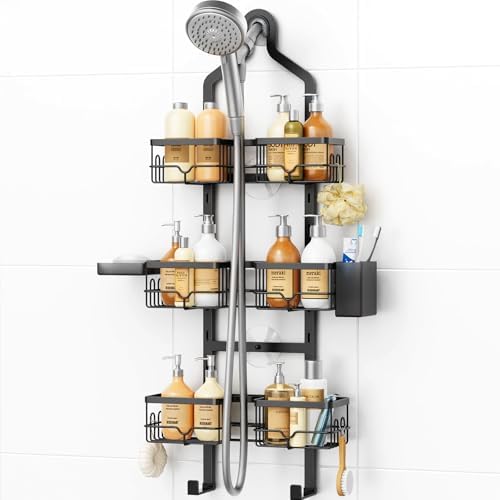 Shower Caddy Hanging, Adjustable Bathroom Organizer 3 Tier Shelf Rustproof by Vatex