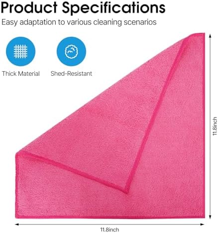 QYL Microfiber Cleaning Cloth, 12 Pack Cleaning Rags, Cleaning Towels - Image 2