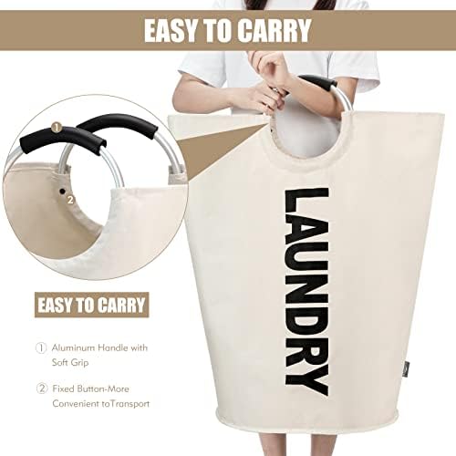 DOKEHOM 90L Large Laundry Basket Bag, Collapsible Tall Hamper - Image 4