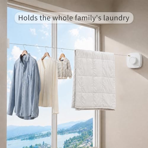 Retractable Clothesline Indoor/Outdoor, Portable Non-Sagging Wall Mounted - Image 4
