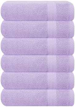 GLAMBURG Ultra Soft 6-Piece Hand Towel Set 16x28-100% Ringspun Cotton by GLAMBURG