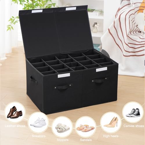 Large Shoe Organizer for Closet Fits 20 Pairs, Shoe Storage Box Bins - Image 5