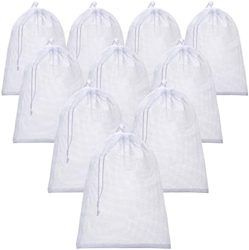 TecUnite 10 Pack Mesh Drawstring Bags by TecUnite