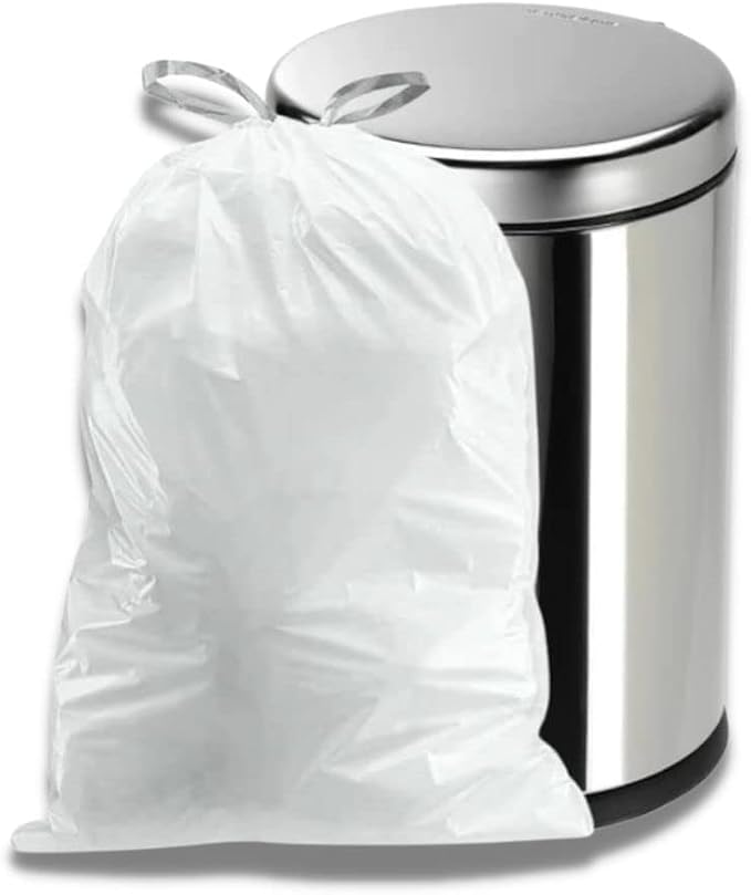 Plasticplace 4-6 Gallon White Drawstring Bags, 100% Prime Material, 0.7 Mil - Image 3