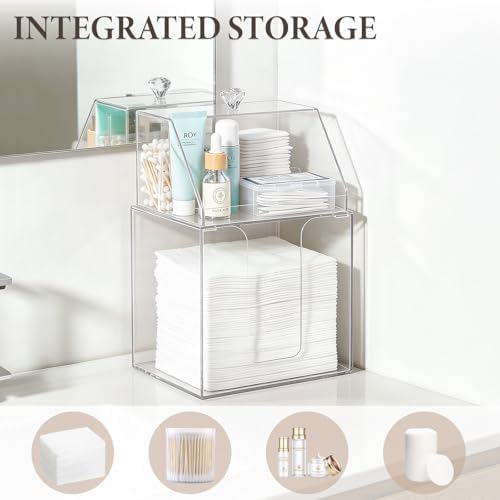 Anyoifax Disposable Facial Towels Storage Double Layer Acrylic Box - Image 5
