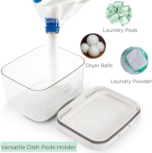 Tlence 94 OZ/2.8L Laundry Pods Container, One-Press Lid Laundry Powder Holder - Image 5