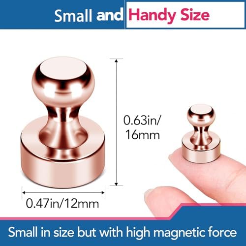 LOVIMAG Fridge Magnets 18Pcs for Refrigerator Whiteboard, Rose Gold - Image 3