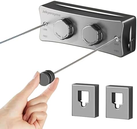Retractable Clothesline, 16.7 Ft Stainless Wire Double Clothes Line by Jekyeroyme