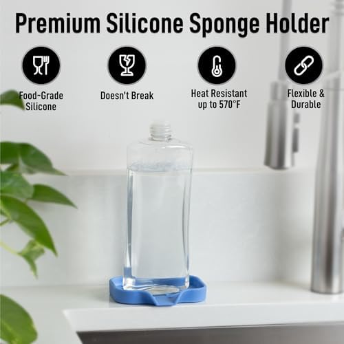 Zulay Kitchen Small Silicone Sponge Holder – Space-Saving Sink Organizer Tray - Image 5