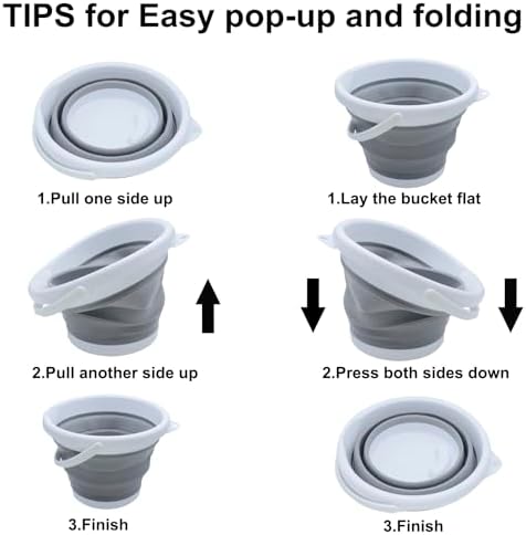 CHILDLION Collapsible Bucket 5L, Foldable Mop Bucket Car Wash Buckets - Image 3