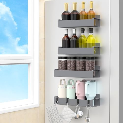 HuggieGems 4 Pack Magnetic Spice Rack Organizer by HuggieGems