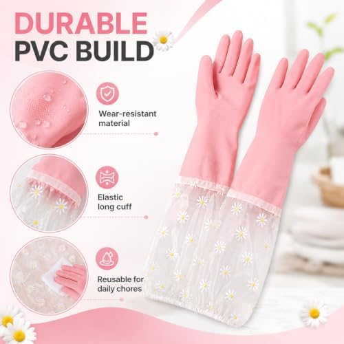 Dishwashing Cleaning Gloves Waterproof Tear-Resistant Household Rubber Cleaning - Image 4