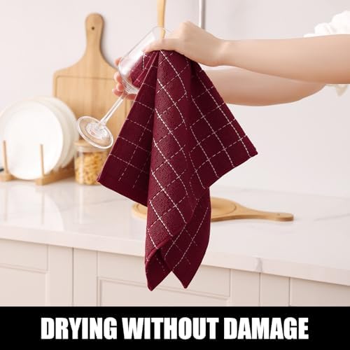 Homaxy 100% Cotton Terry Kitchen Towels, 4 Pack - Image 4
