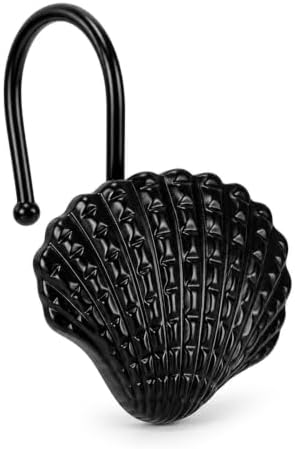 Metal Seashell Shower Curtain Hooks, Rust-Resistant Hooks by GNUEYART