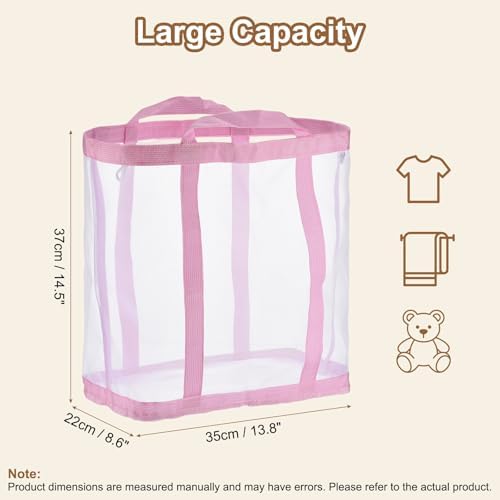 uxcell Collapsible Laundry Basket, Mesh Hamper - Image 2
